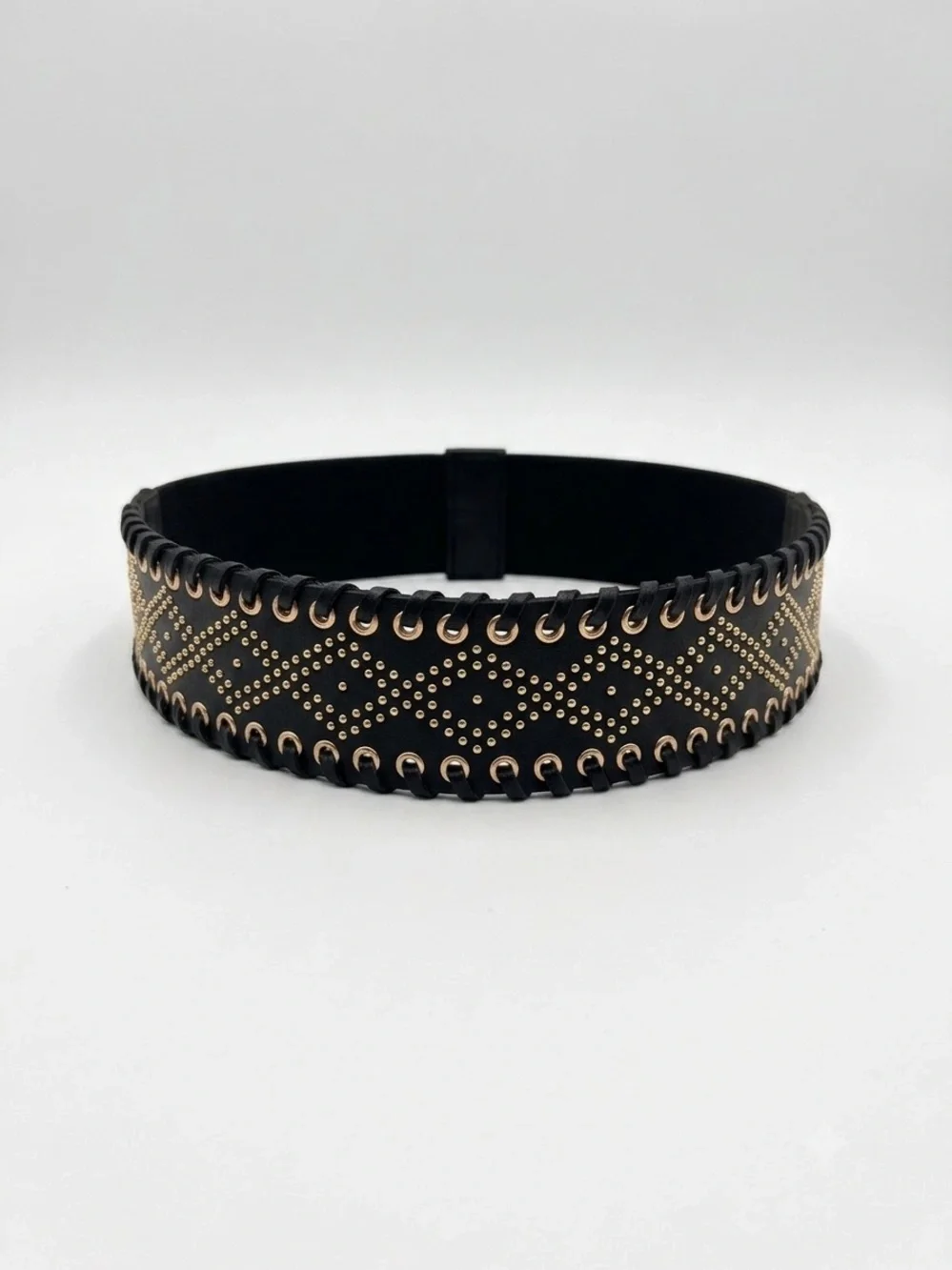 Express Black Stretch Studded Waist Belt M/L